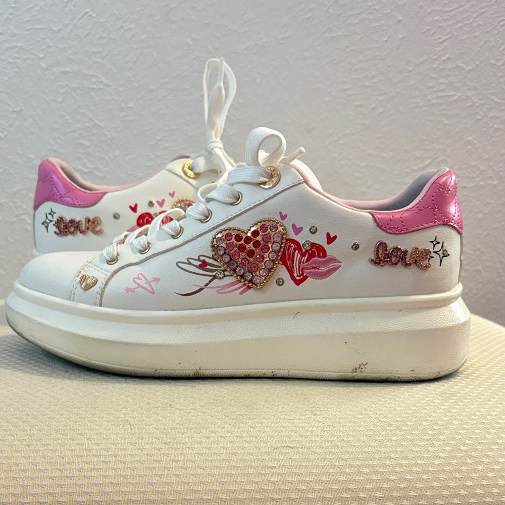 Aldo White and Pink Women's Sneakers